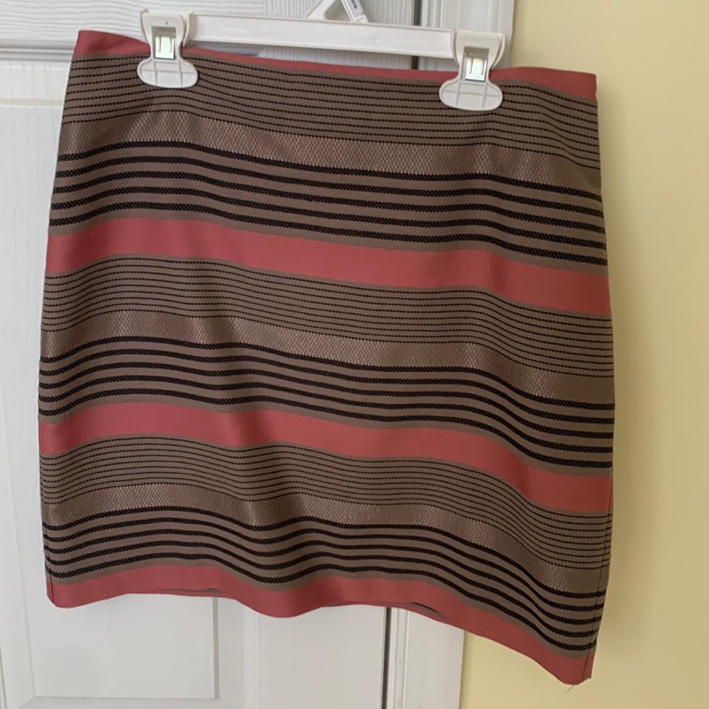 LOFT straight skirt 4P pink/brown